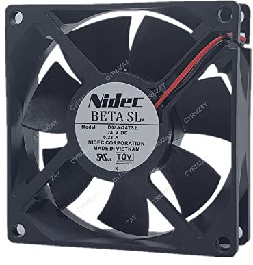 CYRMZAY Ventilador Compatible para Nidec D08A-24TS2 24V 0.23A 8025 8CM 2-Wire cooling Ventilador