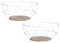 levandeo 2er Set Korb Metall Weiß 26x12cm Obstkorb Modern Holz MDF Braun Schüssel Schale Deko Design Tischdeko