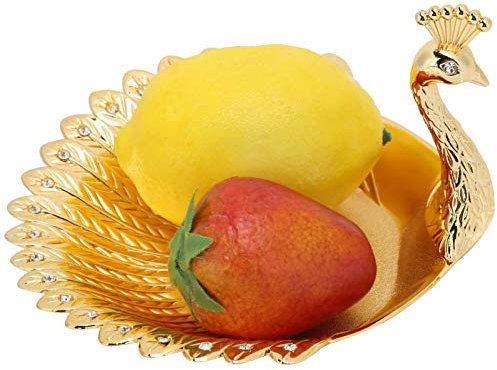 Snack-Pfau-Teller, Obstteller, Erfinderisches Metall, Kreative Getrocknete Lagerung, Basteldekorationen, Ornamente
