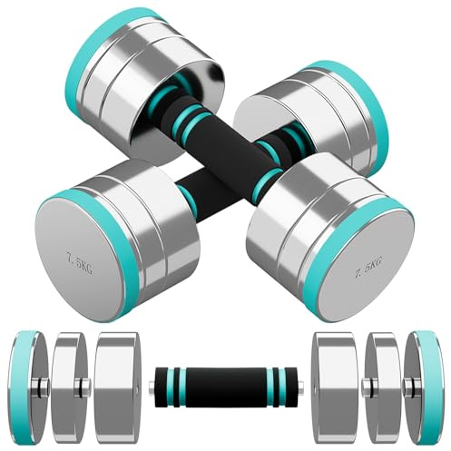 Dripex Haltères Musculation Réglables Compacts en Acier 2,5kg - 30kg