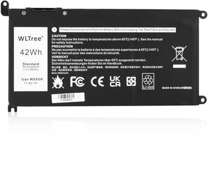 WLTree Batterie 42Wh WDX0R pour Dell Inspiron 13 5368 5378 5379 7368 7378 14 7460 15 5565 5567 5568 5578 7560 7570 7579 7569 17 5765 5767 5770 Latitude 3180 3189 3190 3480 3580 3379 3390 Battery