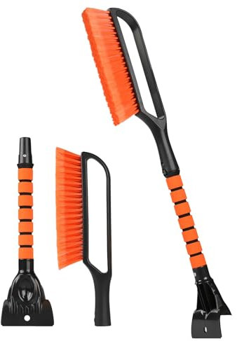 innhom Eiskratzer Auto mit Besen, 2 in 1 Schneebesen Auto, Scheibenkratzer Auto mit Eisbrecher Funktion, Schneekratzer Auto mit Ergonomischem Schaumstoffgriff für PKW, LKW und SUV(68cm)
