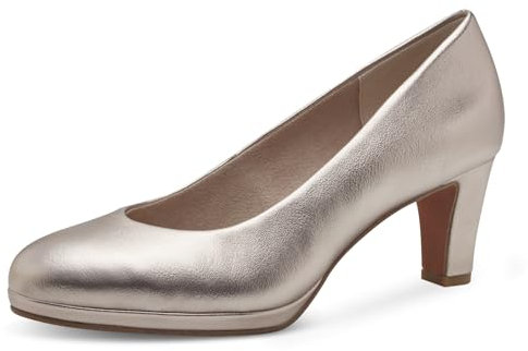 MARCO TOZZI Damen Pumps mit Blockabsatz Vegan, Beige (Platinum), 39 EU