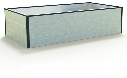 GFP HALFSIZE Aluminium Hochbeet - Platzsparendes & Stabiles Gartenbeet in Aluminium eloxiert - 150 x 77 x 39 cm - Ideales halbhohes Modell für Familien-Gartenspaß