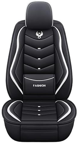 XZYUAN Autositzbezüge passend für VW T-ROC TROC 2018–2022, 3D-Echtleder, wasserdichte Autoteile, Schwarz und Weiß