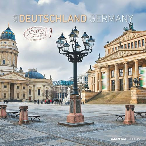 Alpha Edition - Deutschland 2025 Broschürenkalender, 30x30cm, Wandkalender mit Platz für Notizen und Termine, 12 Motive aus Deutschland, Monatsübersicht und Ferientermine DE/AT/CH