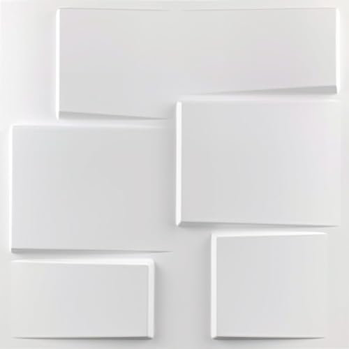 LeapBeast 3D Wandpaneele,Platten Paneele,POLYSTYROL MATERIAL 30 * 30cm Matt weiß, Dauerhaft, Nicht Verformbar, Wasserfest, Hitzebeständig, Geruchsneutral PVC Wandplatten,Gaming Zimmer (S089)