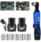 DayPlus Chiave a cricchetto a batteria 3/8, set di chiavi a cricchetto a batteria, 2300 giri/min, con 2 batterie agli ioni di litio da 12 V, 1,5 Ah, caricatore rapido, 7 prese per spazi ristretti,