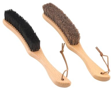 Bepisof Hutbürsten-Kombinationsset – Rosshaar-Filzhut und Wildschwein-Mähnenbürste, geeignet für Anzüge, Wildleder, Kleidung und Möbel, Griff aus Buchenholz, 2 Stück
