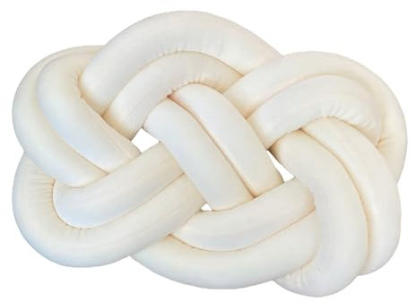 Ueiwffzo Knotenkissen 45 x 35CM Sitzkissen Plüsch Knot Stuhlkissen, Weiche Stuhlpolster Zierkissen Deko für Sofa Bett Stuhl (Weiß)