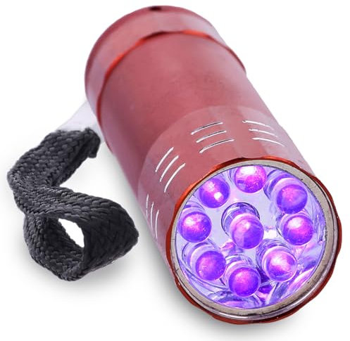 Mini Linterna Llavero LED Aluminio, a Pilas, Acampada, Mochila... Rojo