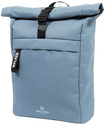 Walker Unisex Roll Top Classic 42263-330-Classic Rucksack Ice Blue mit Hauptfach, Laptopfach, ergonomischen Schulterriemen und Mittelfach mit Handytasche, wasserabweisend, ca. 20-23 l Volumen
