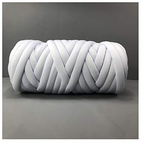 LHSJYG Dicke Wolle Zum Häkeln 1 kg/pcs Dicke sperrige klobige Garne for Hand Stricken Häkeln weiche große Baumwolle DIY Arm Roving Spinnende Decke(White)