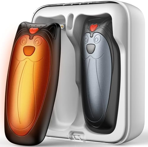 Zgrmbo Hand Warmers 2 Pack Rechargeable with 10000mAh Charging Case(up to 90hrs), Reusable Electric Handwarmers, Hot Hands Hand Warmers for Hunting Gear, Golf, Outdoors, Gifts for Women, Men(Black)
