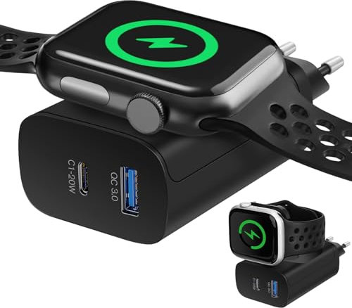 3 In 1 Ladestation Apple Watch für iPhone, Schnellladegerät Magsafe Apple Watch Ladegerät mit USB-C und USB-A Ports für iPhone Apple Watch 1-8/SE/Ultra, für AirPods Pro/3/2, für iPad, Samsung, Huawei