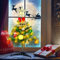 Albero di Natale da tavolo con luci, 30 cm, mini albero di Natale a LED, con ornamenti di Natale, albero di Natale artificiale per casa, ufficio, mercato, bar, cucina, tavolo da pranzo