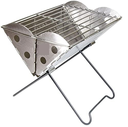 KWMAEEUID Grills Stabiler Outdoor-Camping-Flachrucksack Tragbarer Edelstahlgrill und Feuerstelle