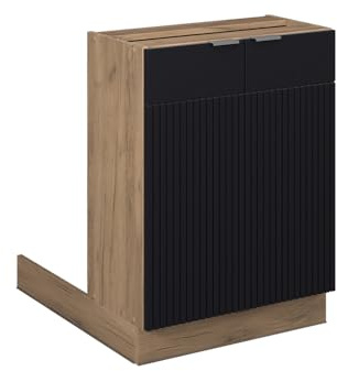 Vicco Kücheninsel Fame-Line, Schwarz gestreift, 60 cm