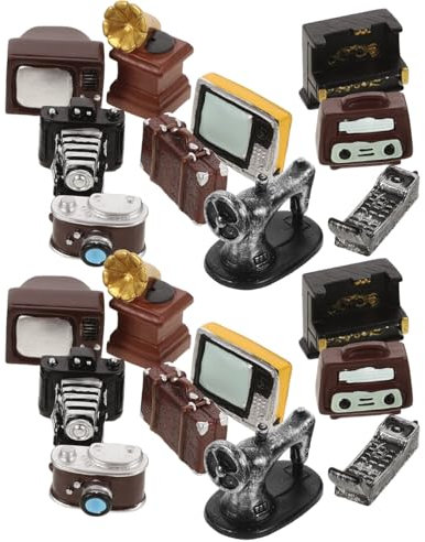 JOINPAYA Set Mit Mini-haushaltsgerätemodellen 20-teilig Retro-möbel-Gadgets Für Puppenmöbel Auf Dem Schreibtisch