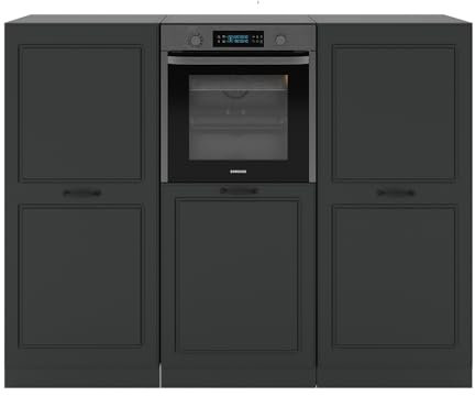 Vicco Küchenblock R-Line, Anthrazit Landhaus/Anthrazit, 180 cm ohne Arbeitsplatte