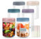 6 Pack 16 oz Overnight Oats Jar, Glass Jars with Lids Mason Jar for Overnight Oats Yoghurt Pots, Portable Breakfast Container Reusable with Screw Lid for Salad Fruit Pudding Chutney Jam Spice