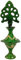 Brass Made Surmadani Kajal Surma Holder for Women, With Surma,Kohl Bottle with Stick, Eye Liner Pot, Brass Surma Dani Box Kajal Holder Islamic Make Up Accessories-3.2 Green