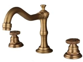 WACEH Faucet Robinet mitigeur de lavabo de Salle de Bain en Laiton Antique avec poignée Industrielle, Robinet Commercial pour évier, Montage sur comptoir, 7 Couleurs (Couleur : Antique B) Tap