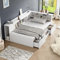 Laxnb 3ft Single Bed Children's Bed Frame 90x190 cm, Multifunctional Bed with Large Storage, Drawers Bookcase and Storage Cupboard, Storage Bed Frame Platform Bed, White, No Mattress