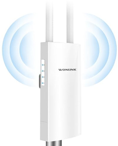 WONLINK Outdoor WLAN Access Point, AC1200 Wireless Outdoor WLAN Repeater IP65 Wetterfest, Blitzschutz Dualband WiFi Verstärker im Freien mit PoE Gigabit Port, Unterstützung von Repeater/AP/Router Modu