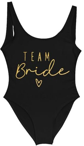 Costume Bride Costume Addio al Nubilato Costumi da Bagno Intero Donna, Team Bride to be Bikini Costumi Piscina Scollo U Controllo della Pancia per Matrimonio, Luna di Miele e Vacanze