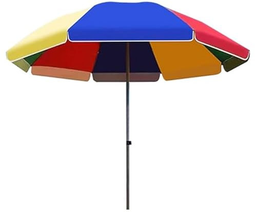 YCBTPS 240cm 280cm Sombrilla De Playa Grande, Sombrilla Resistente Al Viento De Jardín, Mástil Acero, Sombrilla De Mesa Al Aire Libre, Tejido Oxford(2.4m/8ft)