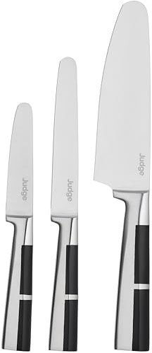 Judge Arc 3 Piece Kitchen Knife Set, Chef, Pairing and Utility Knife Included, Professional Kitchen Knives in Stainless Steel, Dishwasher Safe, Great Starter Pack