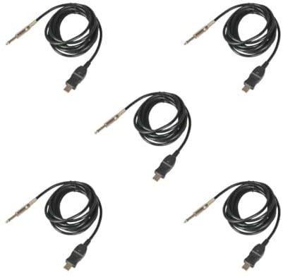 Juego de 5 cables adaptadores de cable de guitarra y bajo de 300 cm, conector jack de 6,3 mm a USB