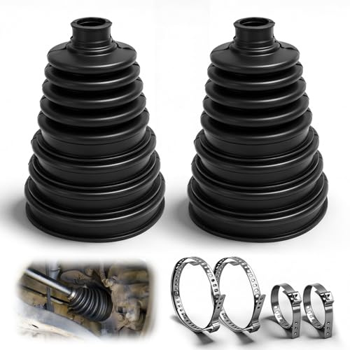 IIRC Achsmanschette Universal, Antriebswellenmanschette mit Metallschellen, Achsmanschette zum Kleben, Achsmanschetten Faltenbalg, Schwarz (Set-2)