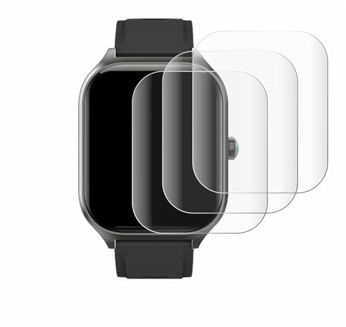 Savvies Schutzfolie für FORRLITE Smartwatch 2.01 | 4 Stück Transparenter Displayschutz Made in Germany Curved Full-ScreenDisplayschutz-Folie Klar Anti-Fingerabdruck