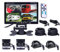 Vehicle Reversing Cameras Monitor Kit 12V/24V,4 x AHD 1080P Car Front Side Rear View Mirror Reverse Camera + 7 inch Quad 4-Split LCD IPS Screen for Bus Truck Trailer Caravan Camper Motorhome