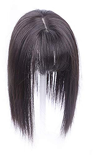 Remeehi Haarteil mit 3D Fransen, Haartopper, Natur-Look, synthetische Perücke für dünnes Haar
