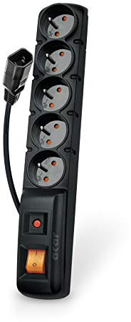 Acar F5/5m F5 Regleta de 5 enchufes con protección contra sobretensiones (Incluye Cable de 5 m con Conector IEC)
