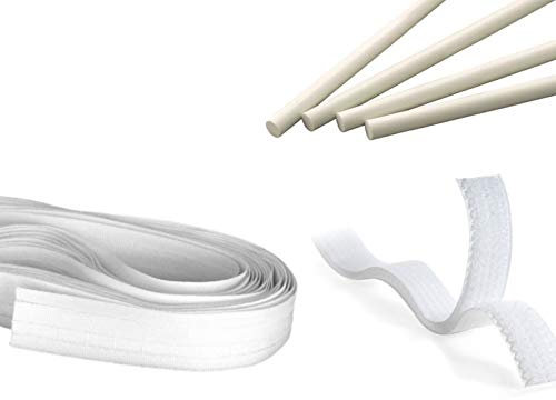 1.5 metre Roman Blind Starter Pack - 4 X 178cm (3mm) RODS, 4 x 1.6m Roman Tape, 2 x 1.5 Hook & Loop (no Track Included)