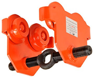 Pro-Lift-Werkzeuge Laufkatze 1000 kg Rollfahrwerk Öse in Gewindestange integriert Handfahrwerk Unterflansch 58 mm – 220 mm Flanschbreite Hallenkran Kettenzug 1 t Plain Trolley