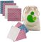 OrganicMom® 4 handgenähte Damen-Taschentücher aus Bio-Baumwolle inkl. Stoffbeutel/Waschbare Bio-Stofftaschentücher Damen/Kinder Stoff-Taschentuch/Stofftaschentuch Damen Made in Austria