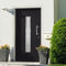 vidaXL Porta di Ingresso con Accessori Sicurezza Eleganza Entrata Casa Edifici Soglia Alluminio Rinforzi e Anima in Acciaio Antracite 98x190 cm