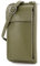 modamoda de P06 Damen Leder Umhängetasche Geldbörse Handytasche 6,5 Zoll handmade in Italy, Farbe:Olivgrün