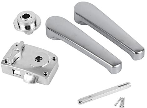 EBTOOLS para botón puerta baño Cerradura de puerta de baño RV, juego de cerradura de palanca de puerta de inodoro perilla de baño cromado pulido para autocaravana RV Yac