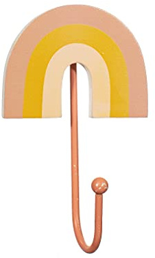 Sass & Belle Regenbogen-Haken aus MDF, 100% MDF, Wandmontage, 1 Haken, 6 x 4 x 4 cm, Multi, Vibrant Rainbow, 35 pounds, Holzmontage, Regenbogen-Design