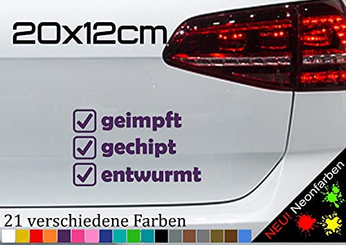 geimpft entwurmt Aufkleber Lockdown Corona Ironie Sticker Decal JDM 20x12cm in 21 Farben