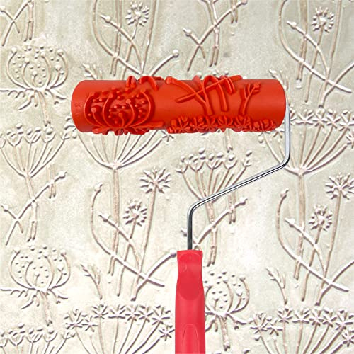 Hanroy 7 Brick Patterned Paint Roller for Wall Decor(EG346T) | Embossing Texture Rubber Roller Painting Supplies,Decorative Art Texture Roller,Pattern Art Texture Tools for Wall Painting