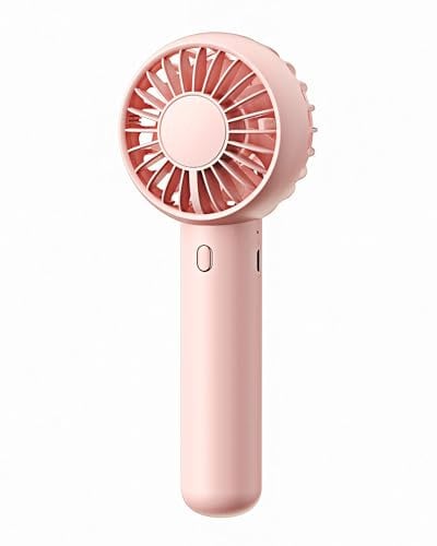 gaiatop Mini Handheld Fan, Dual Motors Powerful Desk Fan with Base, Cute Design 3 Speed Personal Small Portable Fan, Lightweight Makeup Rechargeable USB Fan for Stylish Girl Women Men Indoor Outdoor