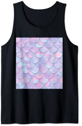 Meerjungfrau Kostüm Fasching Halloween Bunte Schuppen Flosse Tank Top