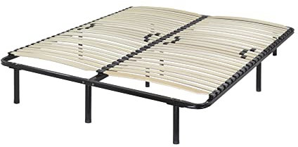 i-flair® Metallbett Lattenrost 160x200 cm, Gästebett auf Füßen mit Stauraum, Lattenrahmen Ergo IF12 - für alle Matratzen und Betten geeignet